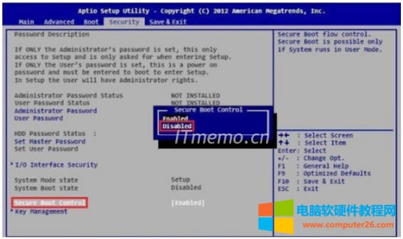 Security--Secure Boot Control--xDisabledȻF10 ˳