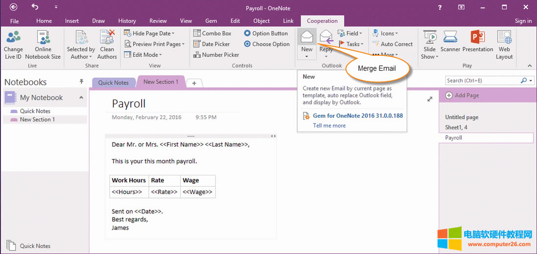 (chung)һ OneNote ģϲ]o Outlook