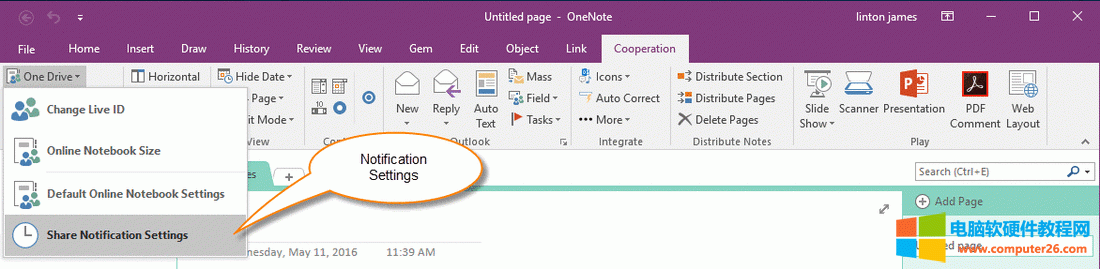 _ӆ OneNote ]֪ͨO(sh)þW(wng)