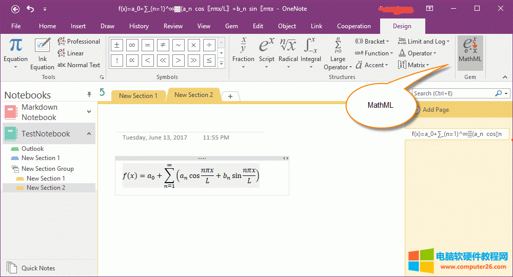   OneNote ʽЏƳ MathML