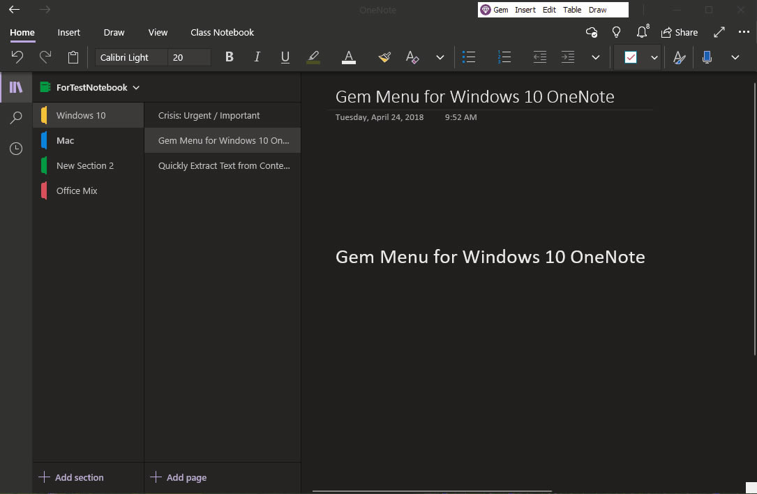 ʹ䌚ˆ Gem Menuṩ漉eĘӛ׌ OneNote бгF(xin)ӛ