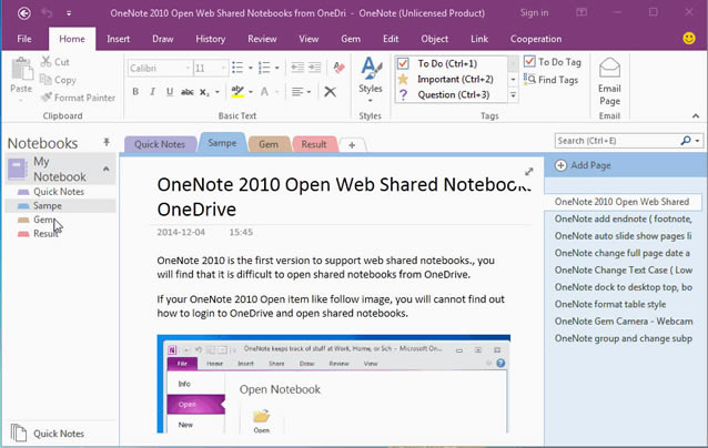 I OneNote Ƅ@Щ浽һօ^