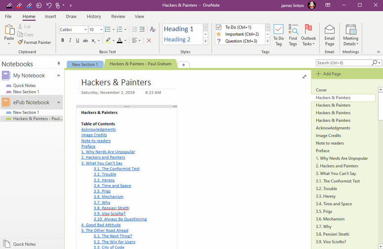 ʹ OneNote ̎ OneNote һօ^DQһ ePub ӕ
