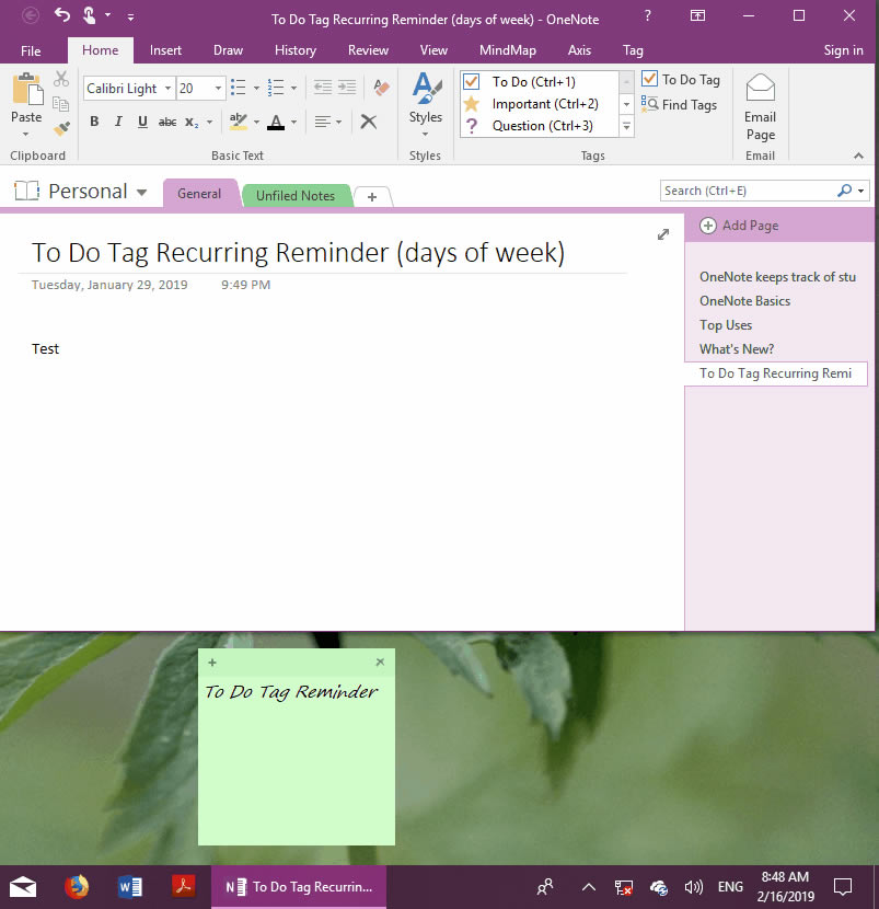 ʹ OneNote Reminder OôkֻڹMѡ