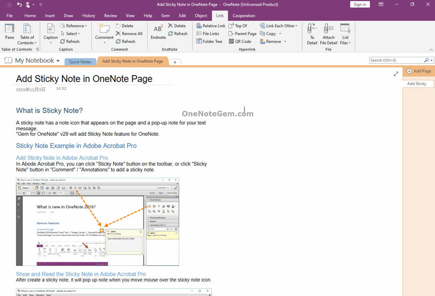 通過數(shù)字筆記珍寶 Gem for OneNote 來創(chuàng)建可折疊的大綱目錄。