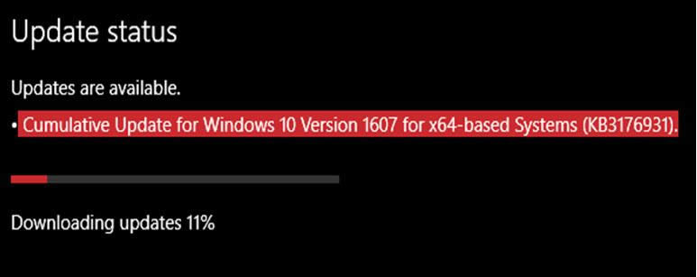 Win10 1607 kb3176931d